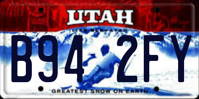 UT license plate B942FY