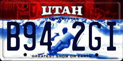 UT license plate B942GI