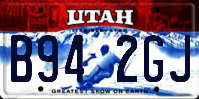 UT license plate B942GJ