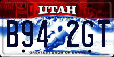 UT license plate B942GT