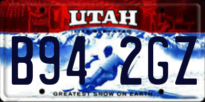 UT license plate B942GZ