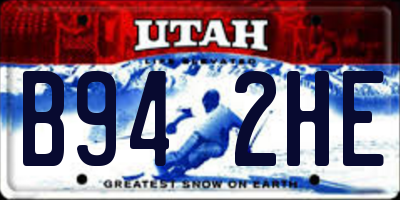 UT license plate B942HE