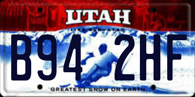 UT license plate B942HF
