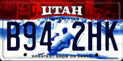 UT license plate B942HK