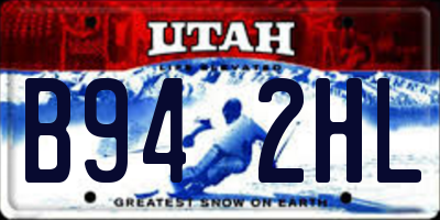 UT license plate B942HL