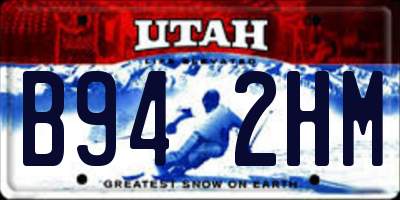 UT license plate B942HM