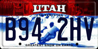 UT license plate B942HV