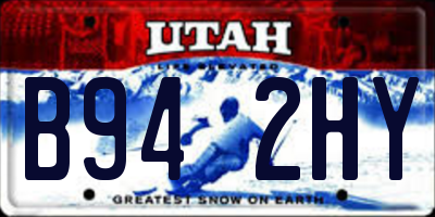 UT license plate B942HY