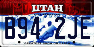 UT license plate B942JE