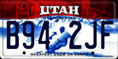 UT license plate B942JF
