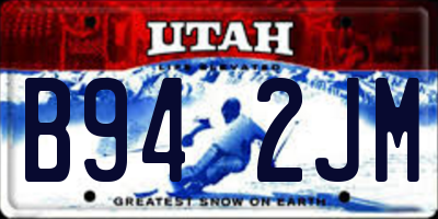 UT license plate B942JM