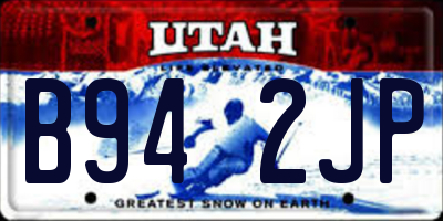 UT license plate B942JP