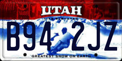 UT license plate B942JZ
