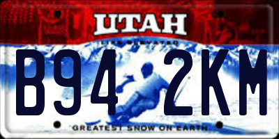 UT license plate B942KM