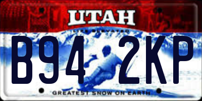 UT license plate B942KP