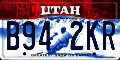 UT license plate B942KR