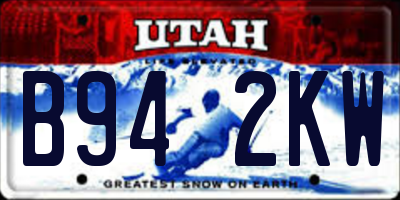 UT license plate B942KW