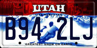 UT license plate B942LJ