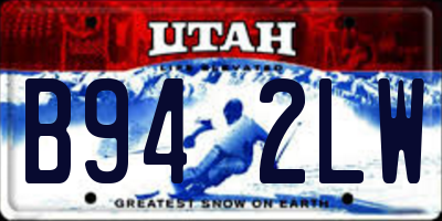 UT license plate B942LW
