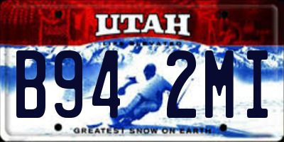 UT license plate B942MI