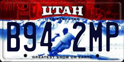 UT license plate B942MP