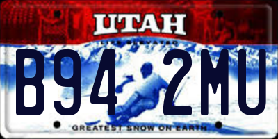 UT license plate B942MU