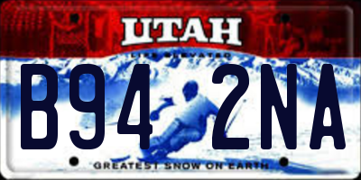 UT license plate B942NA