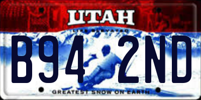 UT license plate B942ND
