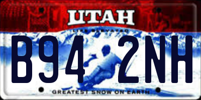UT license plate B942NH
