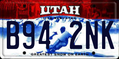 UT license plate B942NK