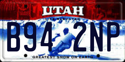 UT license plate B942NP
