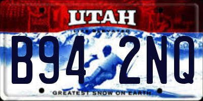 UT license plate B942NQ