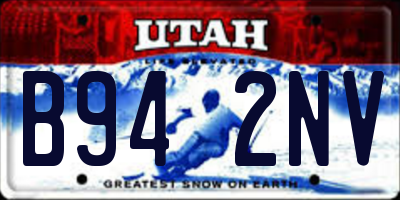 UT license plate B942NV