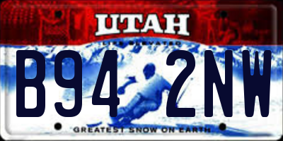 UT license plate B942NW