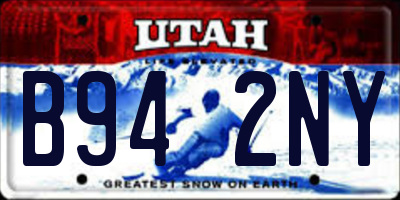 UT license plate B942NY