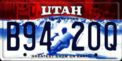 UT license plate B942OQ