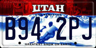UT license plate B942PJ