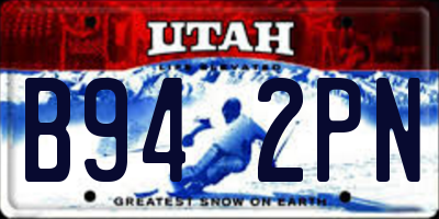 UT license plate B942PN