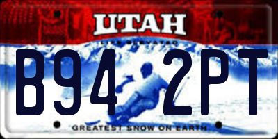 UT license plate B942PT