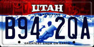 UT license plate B942QA