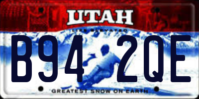 UT license plate B942QE