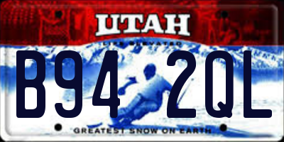UT license plate B942QL