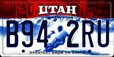UT license plate B942RU