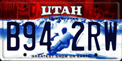 UT license plate B942RW