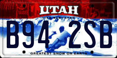 UT license plate B942SB