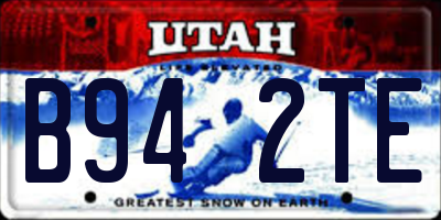 UT license plate B942TE