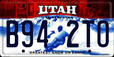 UT license plate B942TO