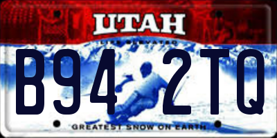 UT license plate B942TQ