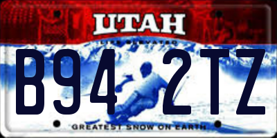 UT license plate B942TZ