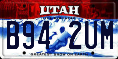 UT license plate B942UM